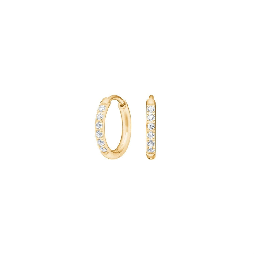 Nordahl Andersen Pure Titanium hoops i forgyldt titanium med hvide zirkonia 12 mm – øreringe.